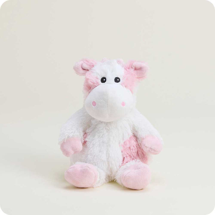 Warmies Strawberry Cow Junior Microwavable Plush – pink strawberry cow plush, heatable and lavender scented