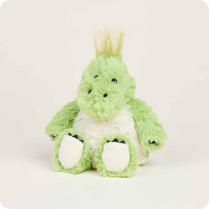 Microwavable dinosaur plush by Warmies, soothing heat pad stuffed animal