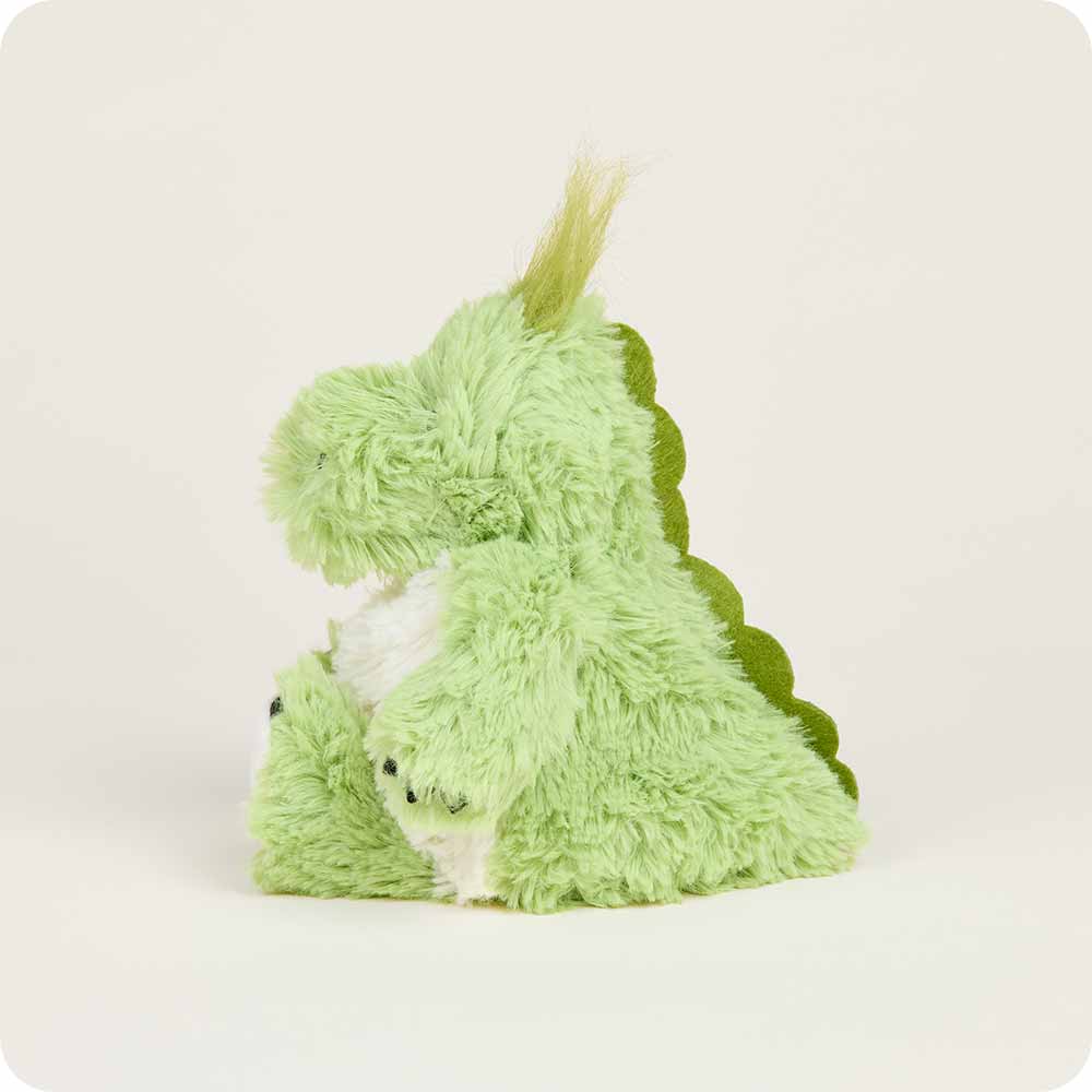 Soft green dinosaur Warmies with real French lavender and grain filling
