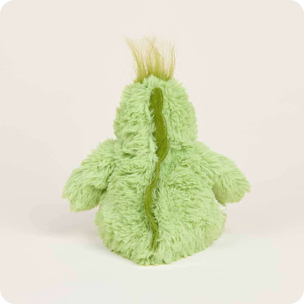 Green Dinosaur Junior Warmies dinosaur plush, chillable cold pack and cozy gift