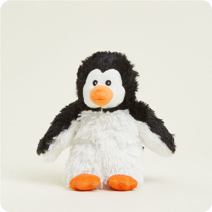 Warmies Penguin Junior Microwavable Plush – black and white penguin plush, heatable and lavender scented