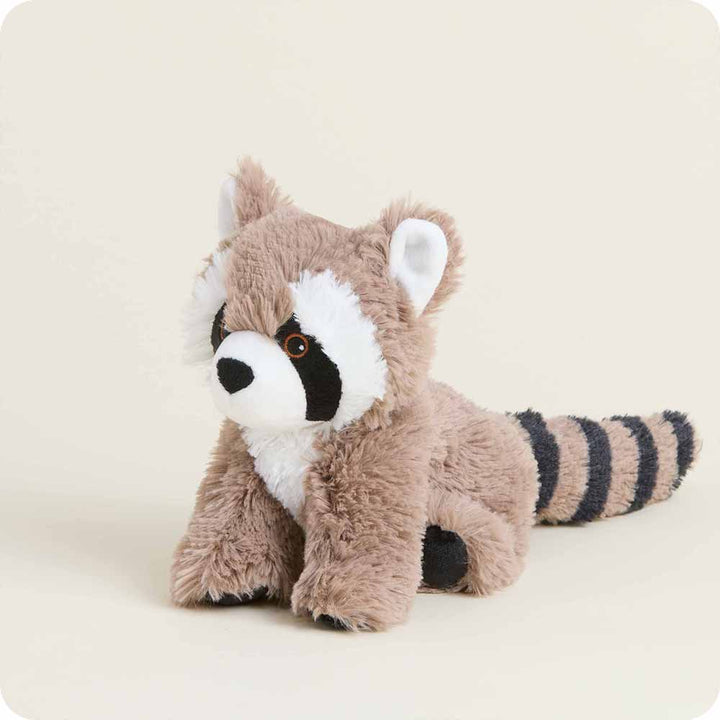 Microwavable raccoon plush by Warmies, soothing heat pad stuffed animal