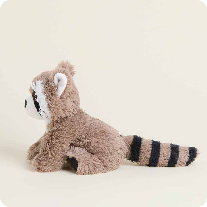 Soft gray masked raccoon Warmies with real French lavender and grain filling