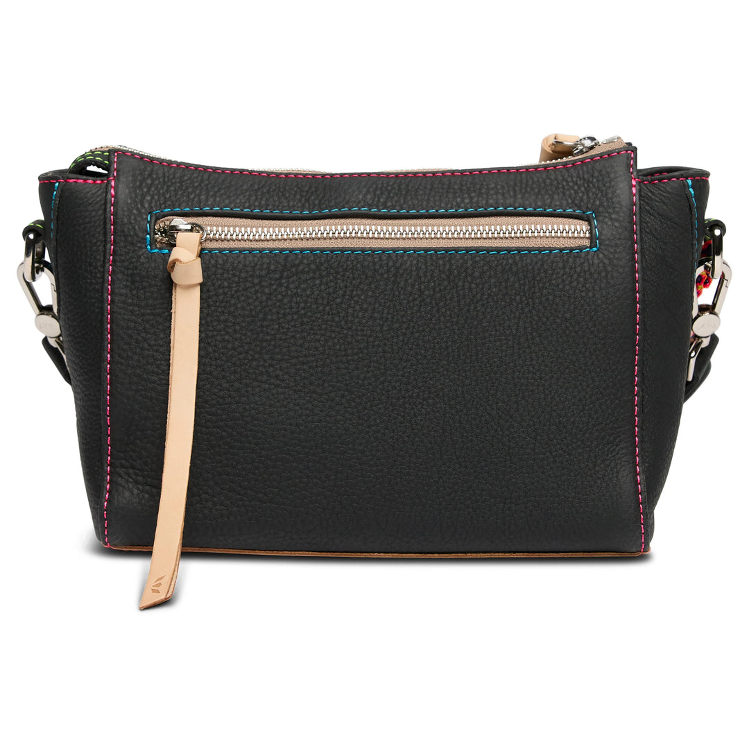 Consuela Cyndi City Bag — Black Pebble Leather Crossbody