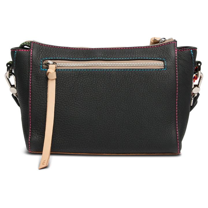 Consuela Cyndi City Bag — Black Pebble Leather Crossbody