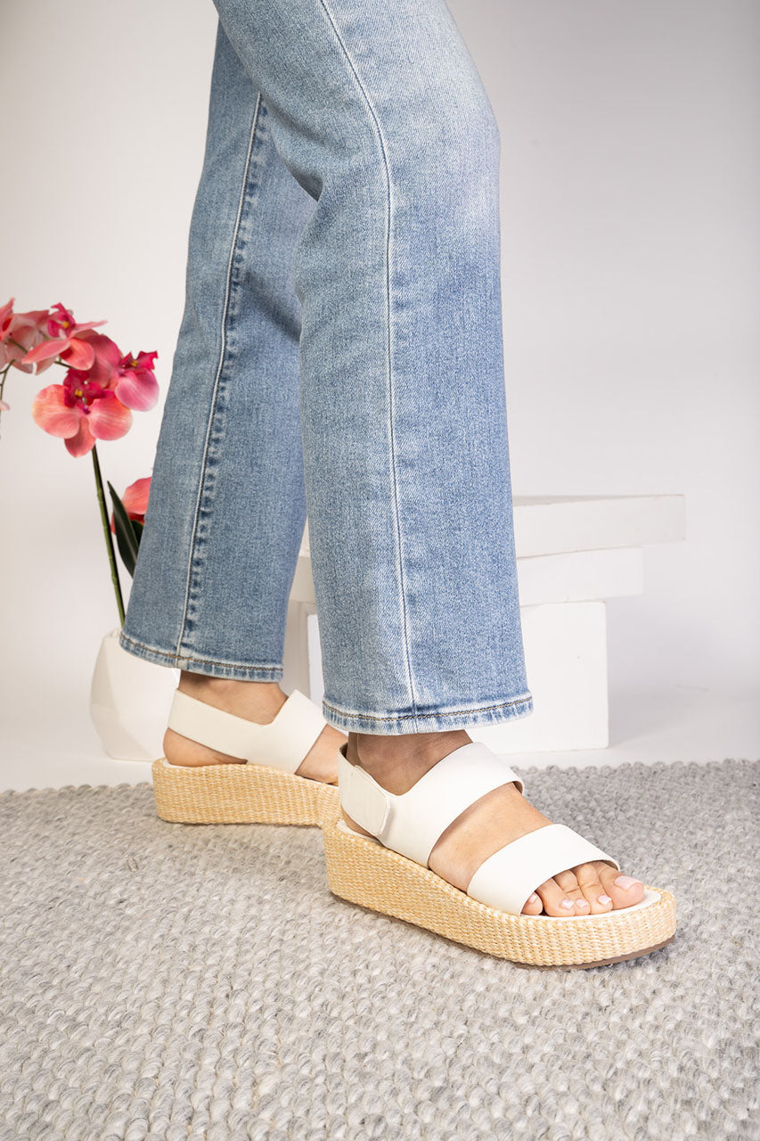 Corkys Heatwave Platform Sandal - White