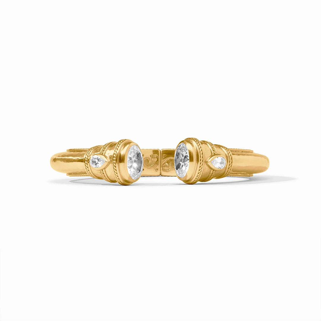 Brighton Ferrara Deco Ring featuring a beautiful two-tone hammered texture and Art Deco design.