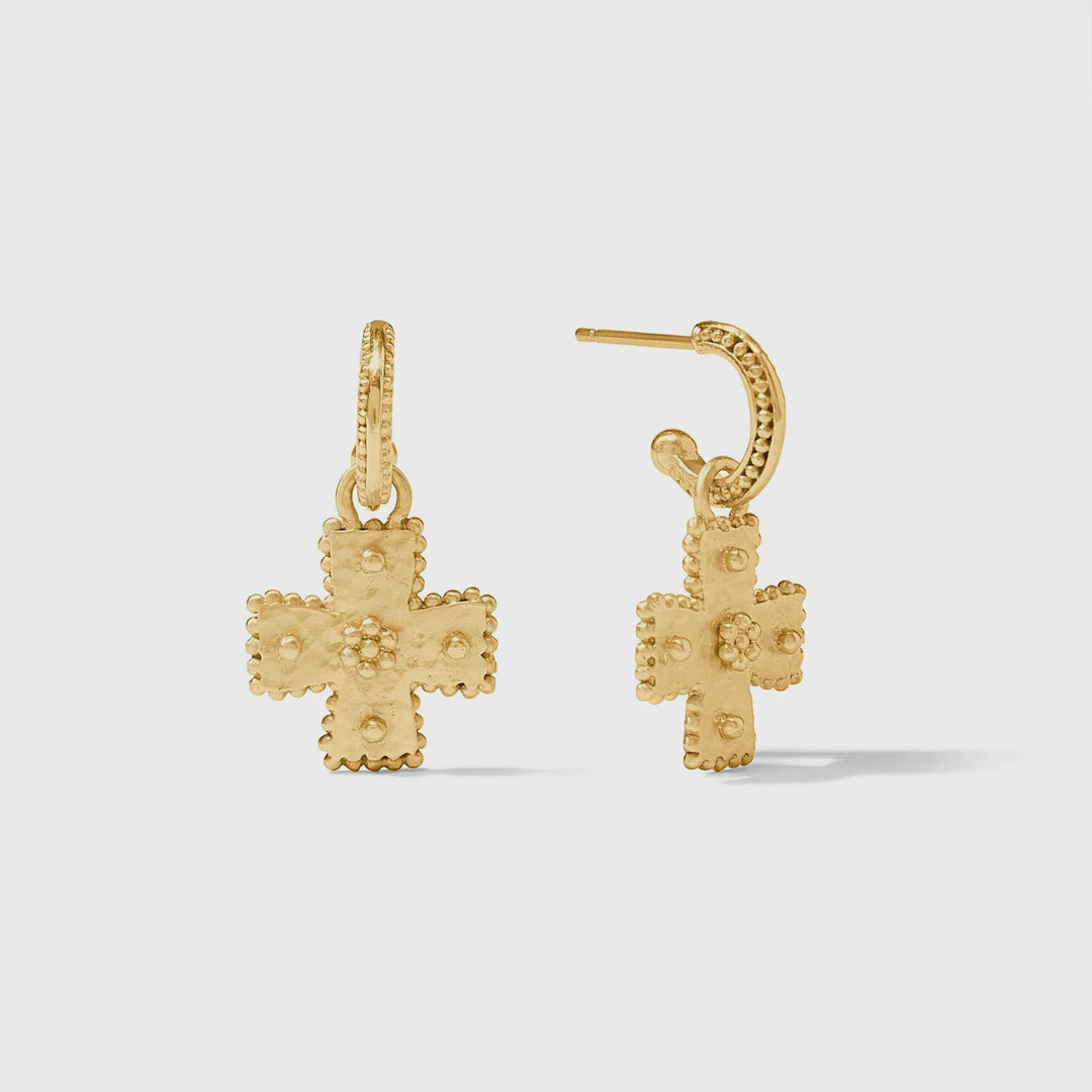 Julie Vos Malta Canterbury Hoop &amp; Charm Earring - 24K Gold