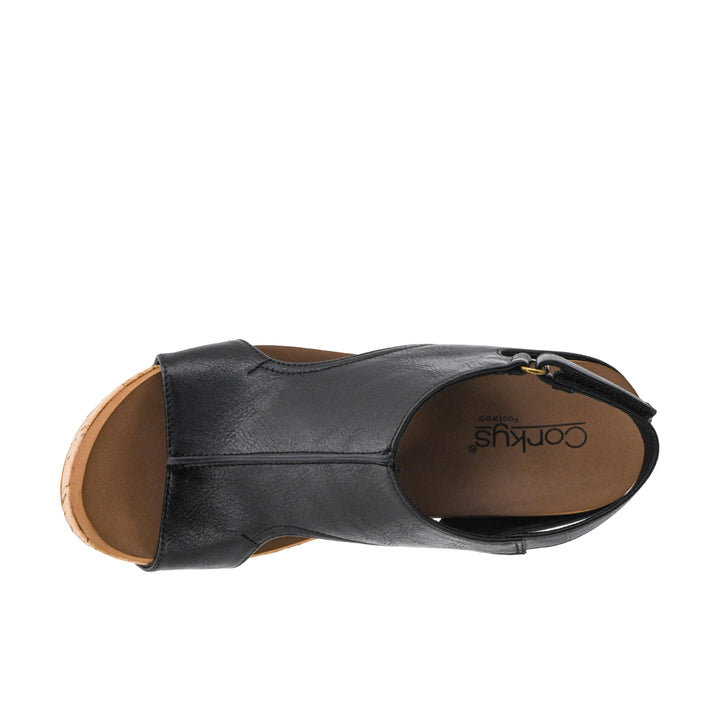 Corkys Carley Platform Wedge Sandals in Black