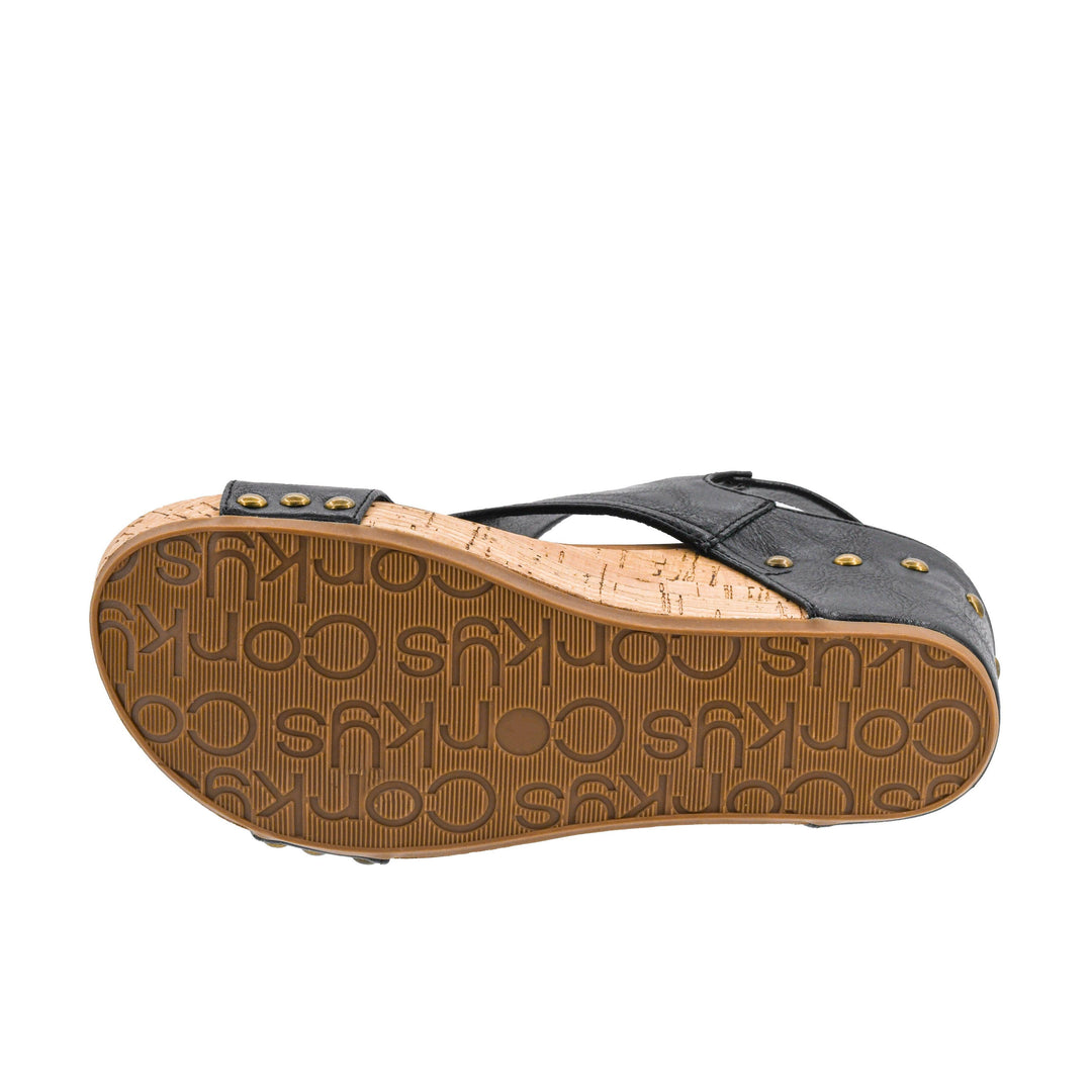 Corkys Carley Platform Wedge Sandals in Black
