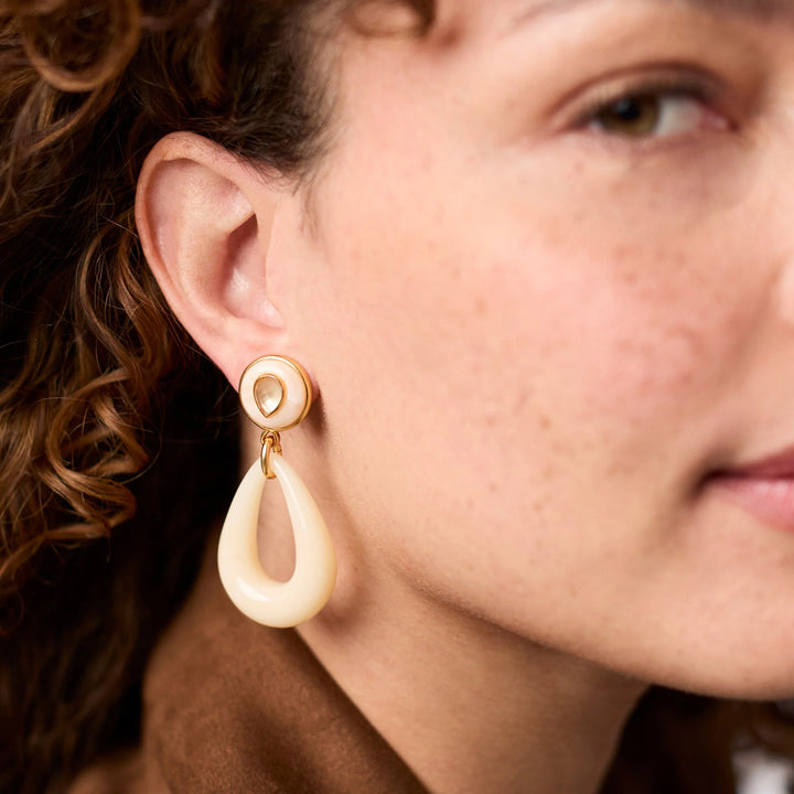 Carnaby Statement Earring - 24K Gold &amp; Tortoise Acetate