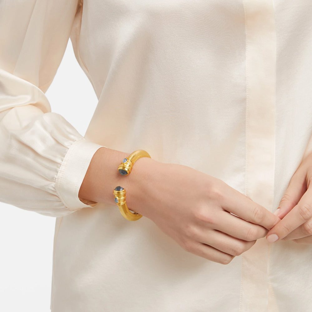 Brighton Ferrara Deco Ring featuring a beautiful two-tone hammered texture and Art Deco design.
