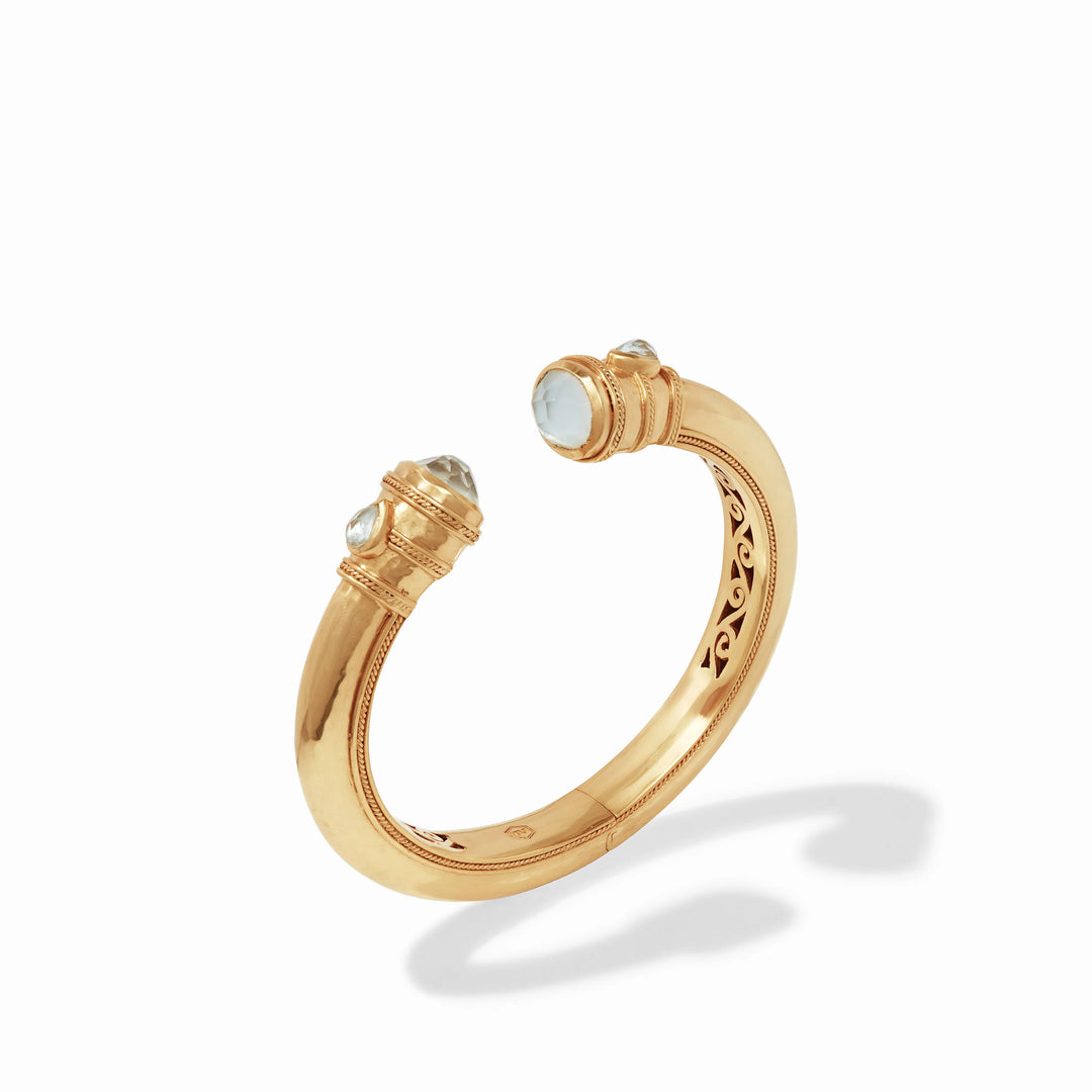 Brighton Ferrara Deco Ring featuring a beautiful two-tone hammered texture and Art Deco design.