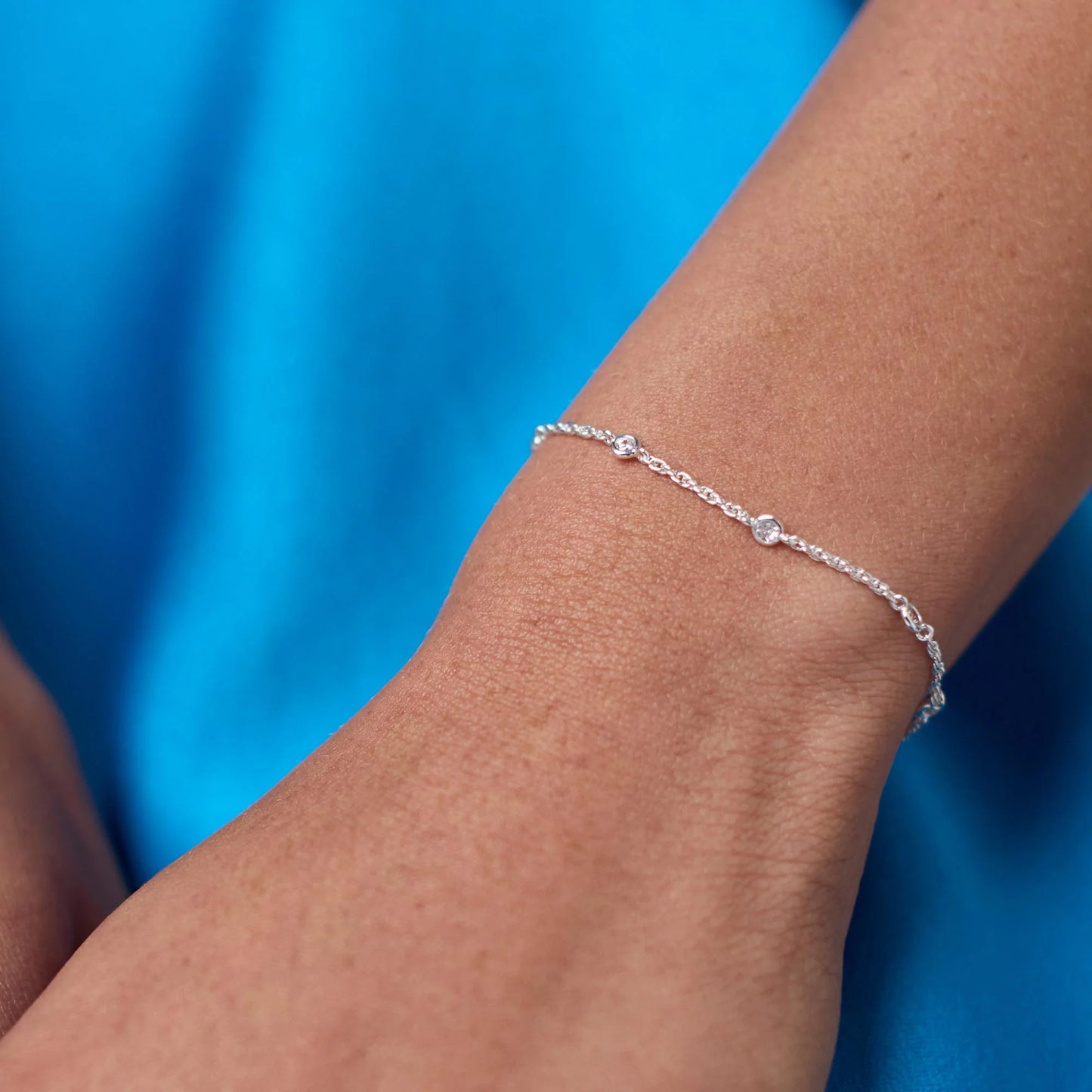 Celeste Delicate Silver Bracelet - Cubic Zirconia