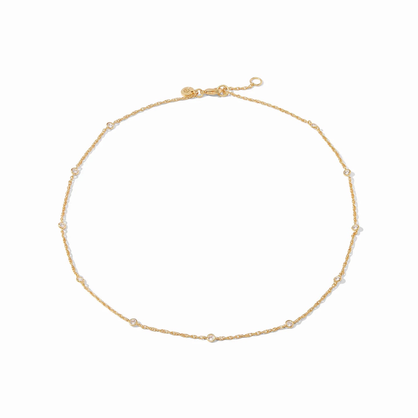 Celeste Delicate Station Necklace Gold-Cubic Zirconia