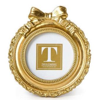 Gold Mini Photo Frame with Accent Bow