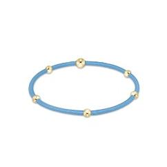 enewton essentials light blue hair tie bracelet with gold beads