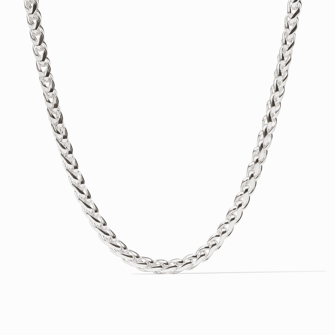 Julie Vos Cobblestone Link Necklace in interwoven silver links