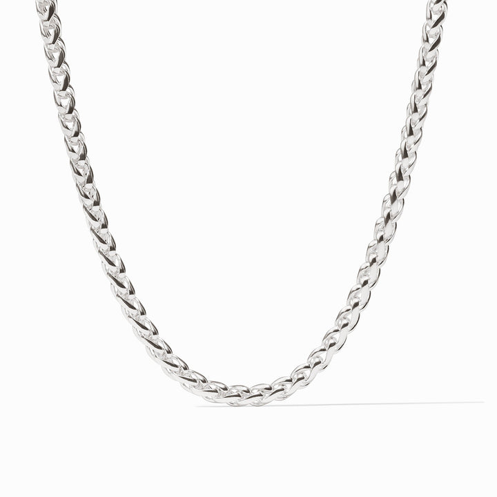 Julie Vos Cobblestone Link Necklace in interwoven silver links