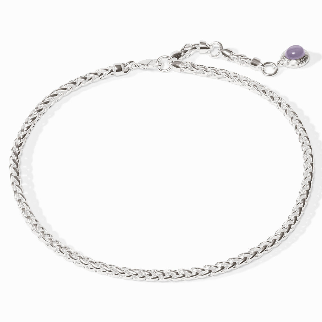 Julie Vos Cobblestone silver chain necklace overhead view