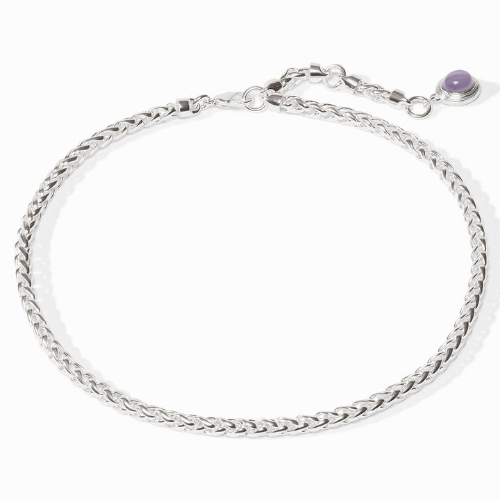 Julie Vos Cobblestone silver chain necklace overhead view