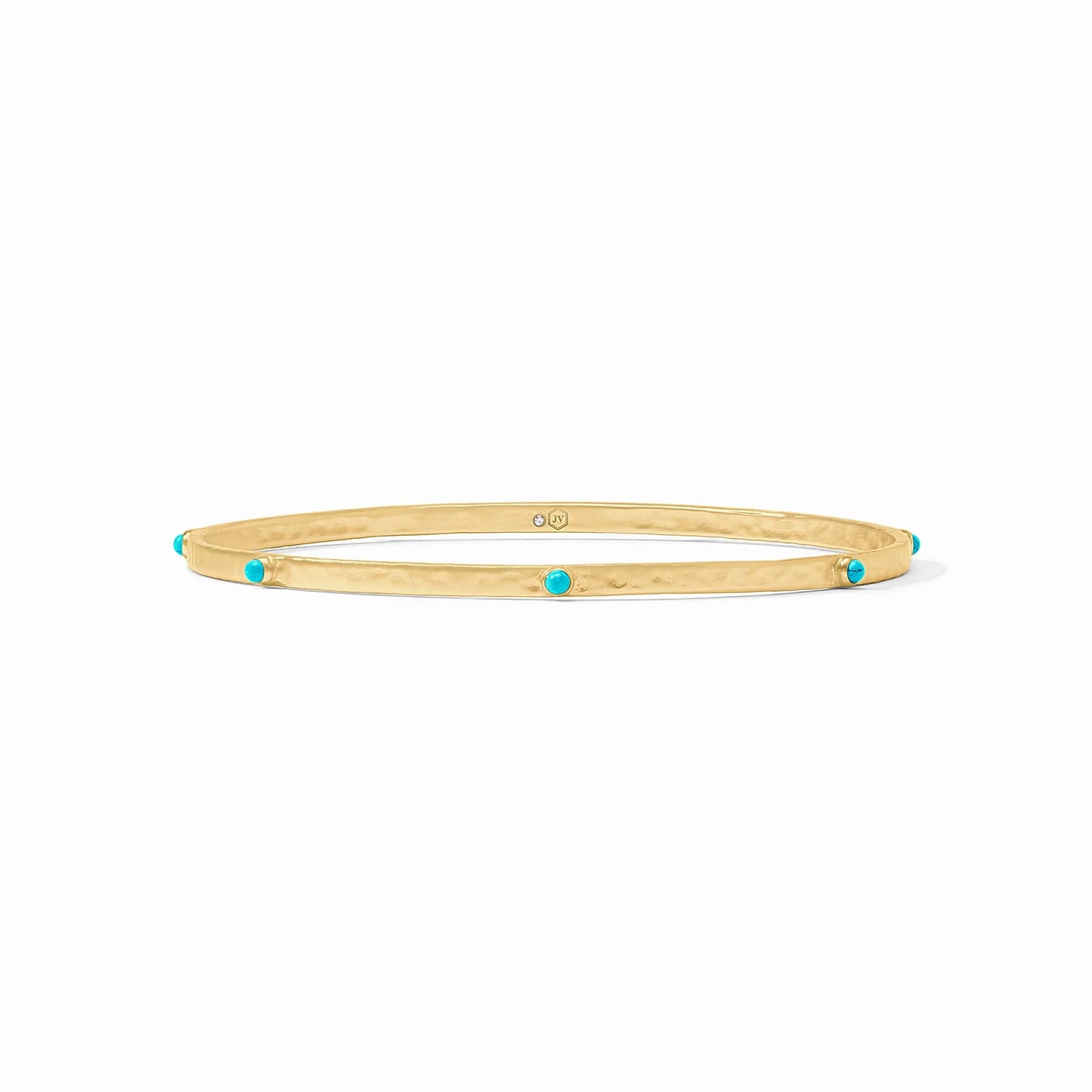 Crescent Stone Bangle - Turquoise Blue