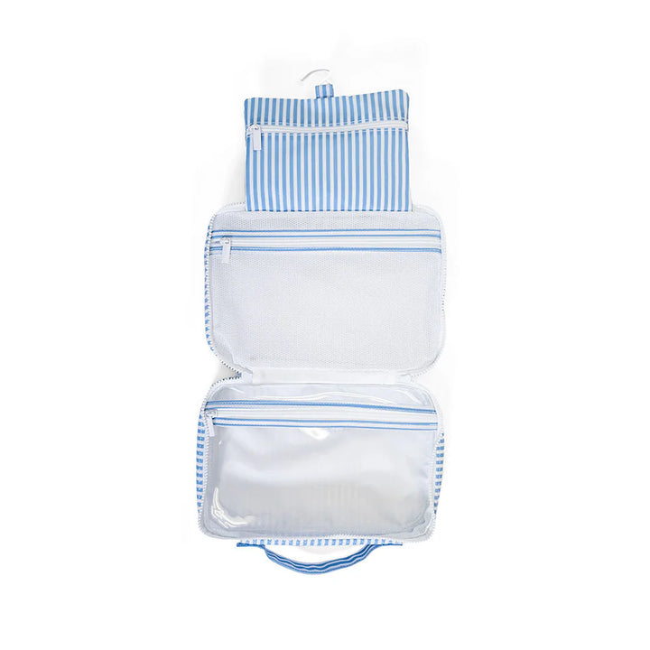 TRVL Design Bundle Up2 Hanging Toiletry Bag - Pimlico Stripe Chambray