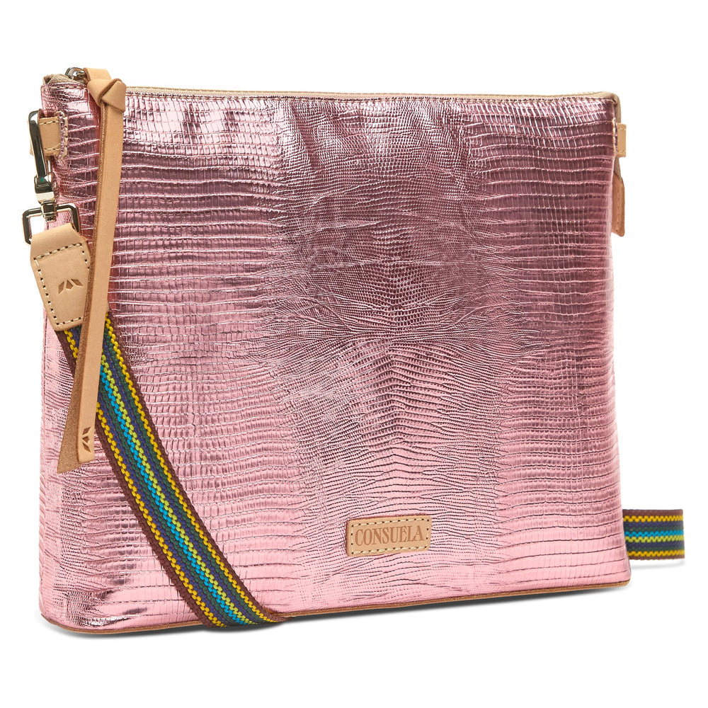 Spacious interior of the Elodie Downtown Crossbody showing the slide pocket and built-in credit card slots.