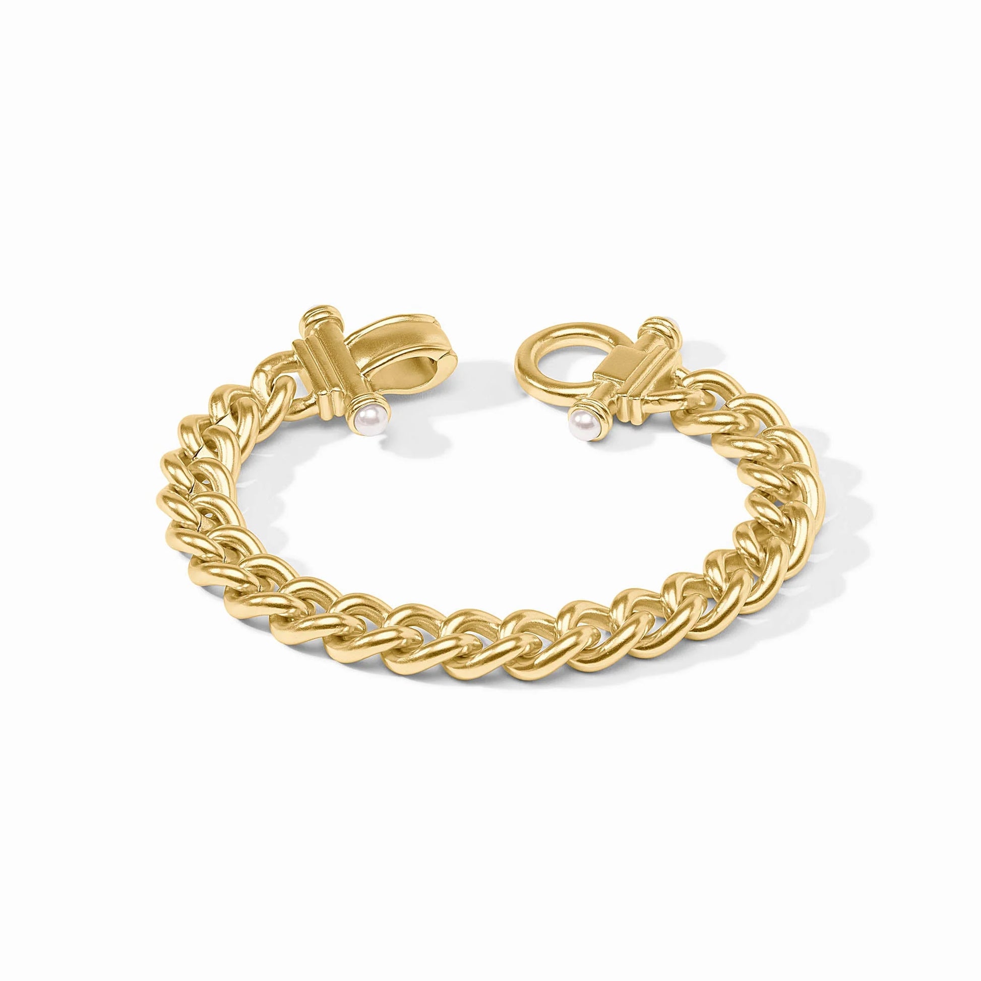 lose-up of the Julie Vos Dolce Bracelet showing the secure fold-over clasp and hallmark detail.