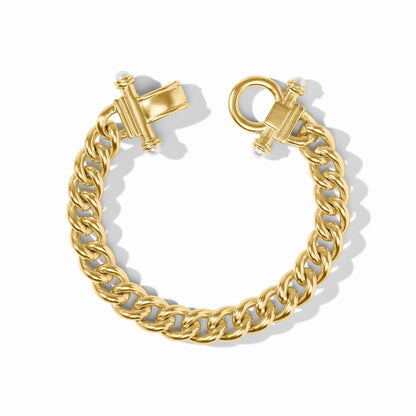 Julie Vos Dolce Demi Link Bracelet - Gold & Glass Pearl Chain