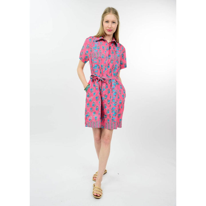 Sister Mary Dominga Embroidered Mini Dress - Pink Geranium