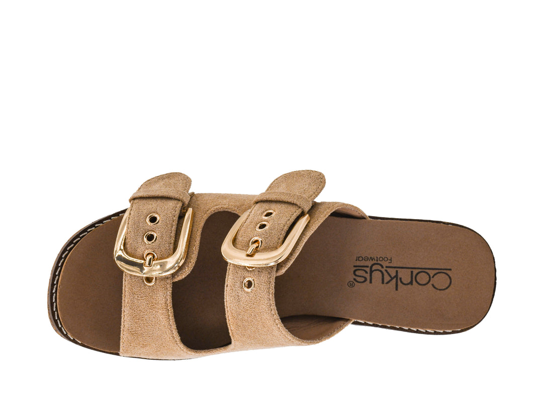 Corkys Double Dare - Sand Faux Suede