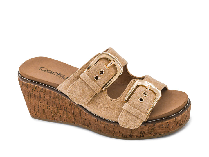 Corkys Double Dare - Sand Faux Suede