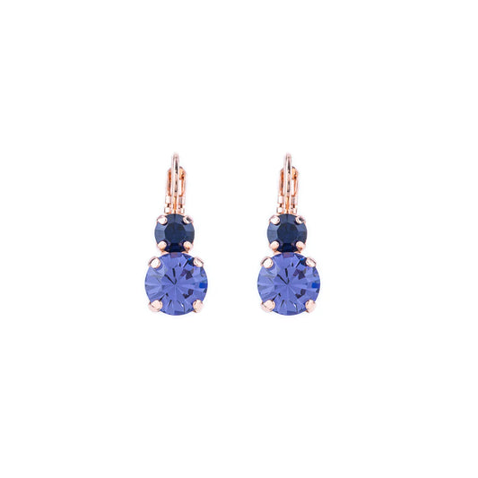 Medium Double Stone Leverback Earrings in "Wildberry"