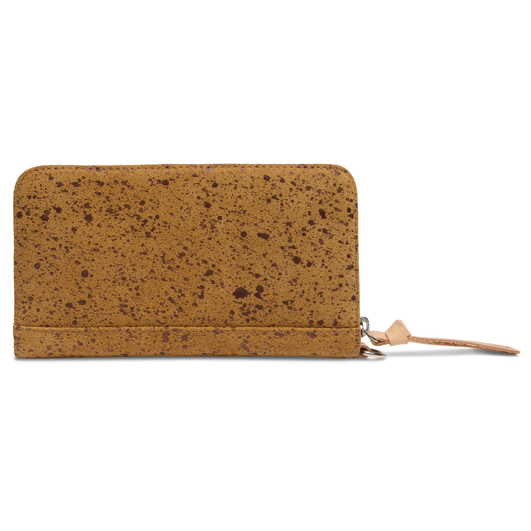 Consuela Cider Essential Wallet - Metallic Gold Suede Slim Zip Wallet