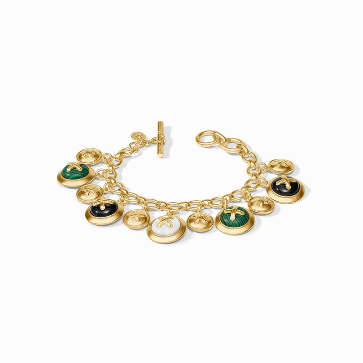 Julie Vos Essex Charm Bracelet featuring signature 24K gold-plated craftsmanship and vibrant mixed stone charm details.