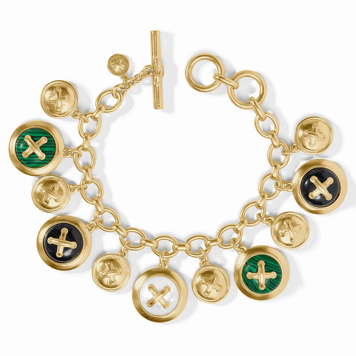 Julie Vos Essex Charm Bracelet featuring signature 24K gold-plated craftsmanship and vibrant mixed stone charm details.