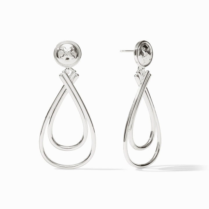Julie Vos Essex Earrings in silver double teardrop design