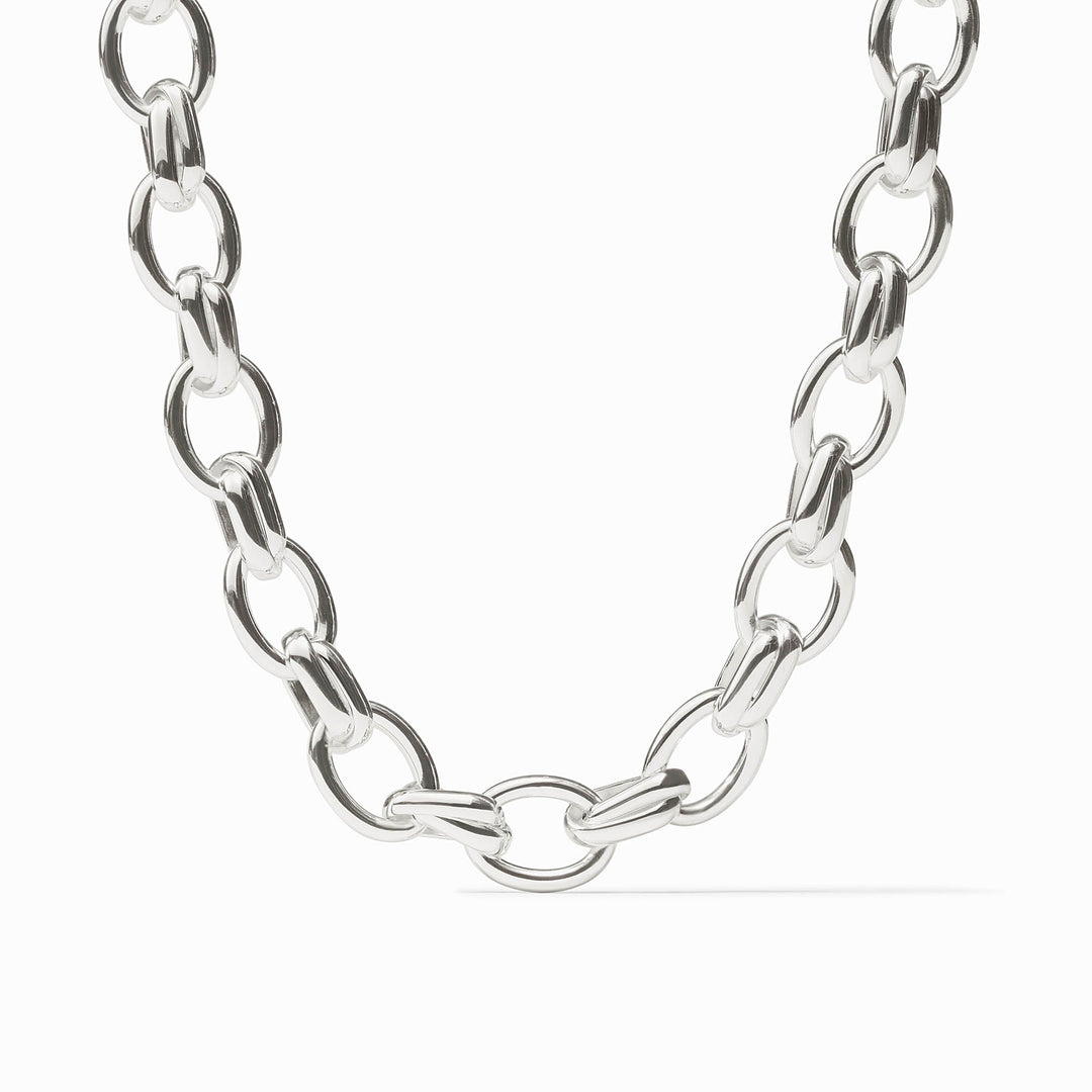 Julie Vos Essex Link Necklace in polished silver with toggle