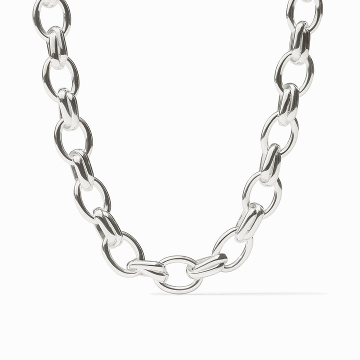 Julie Vos Essex Link Necklace in polished silver with toggle