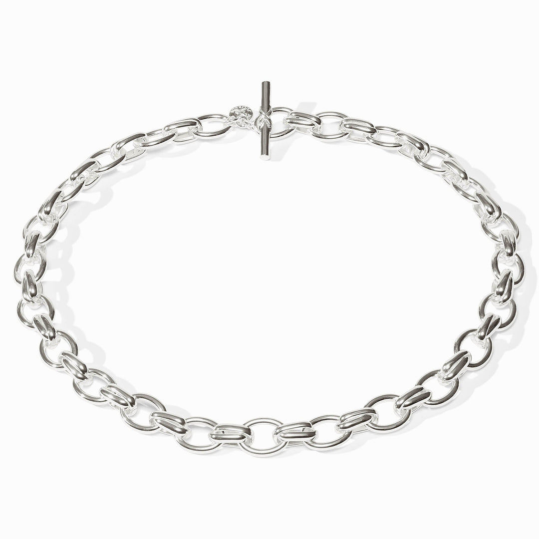 Julie Vos Essex silver chain link necklace overhead view