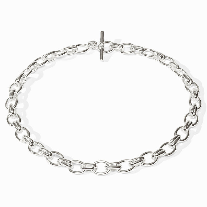 Julie Vos Essex silver chain link necklace overhead view
