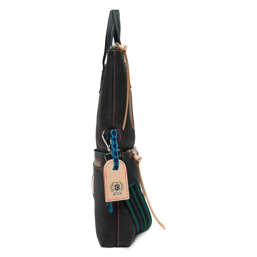 Consuela Cyndi Field Tote featuring a premium Cyndi leather exterior and top leather handles.