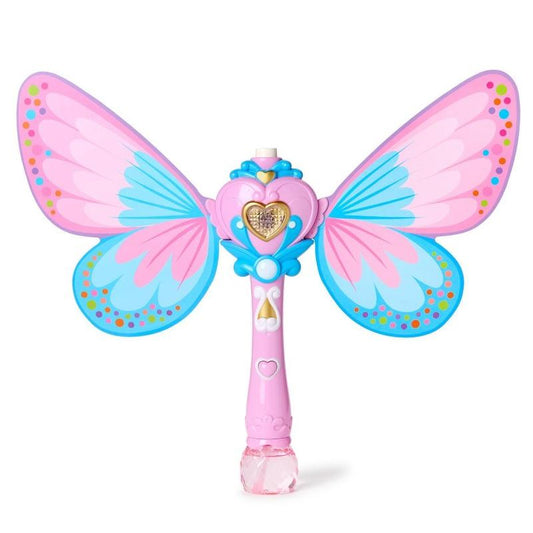 Fairy Butterfly LED Illuminating Bubble Wand Blower with Refillable Bottle and Solution