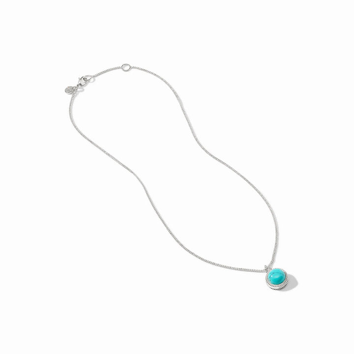 Fleur-de-Lis Solitaire Necklace - Pure Silver &amp; Imported Glass