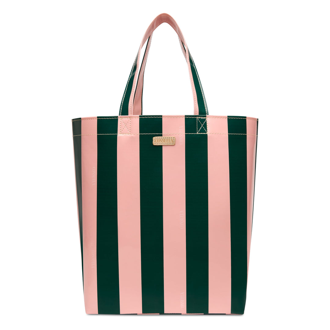Consuela Fern Basic Bag featuring a deep green and light pink wipe-clean exterior.