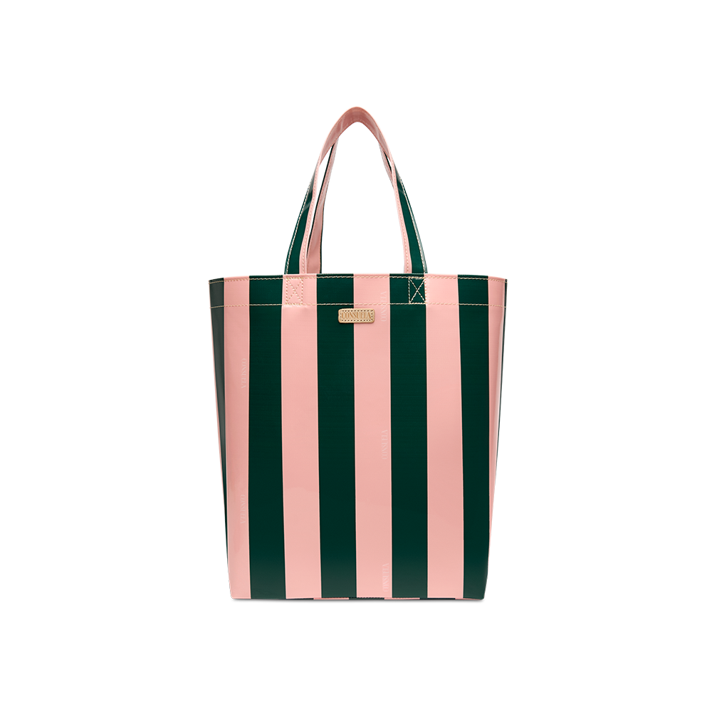 Consuela Fern Basic Bag featuring a deep green and light pink wipe-clean exterior.