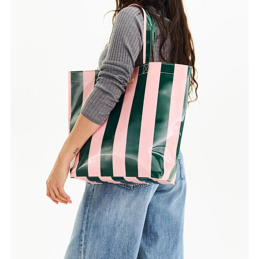Consuela Fern Basic Bag featuring a deep green and light pink wipe-clean exterior.
