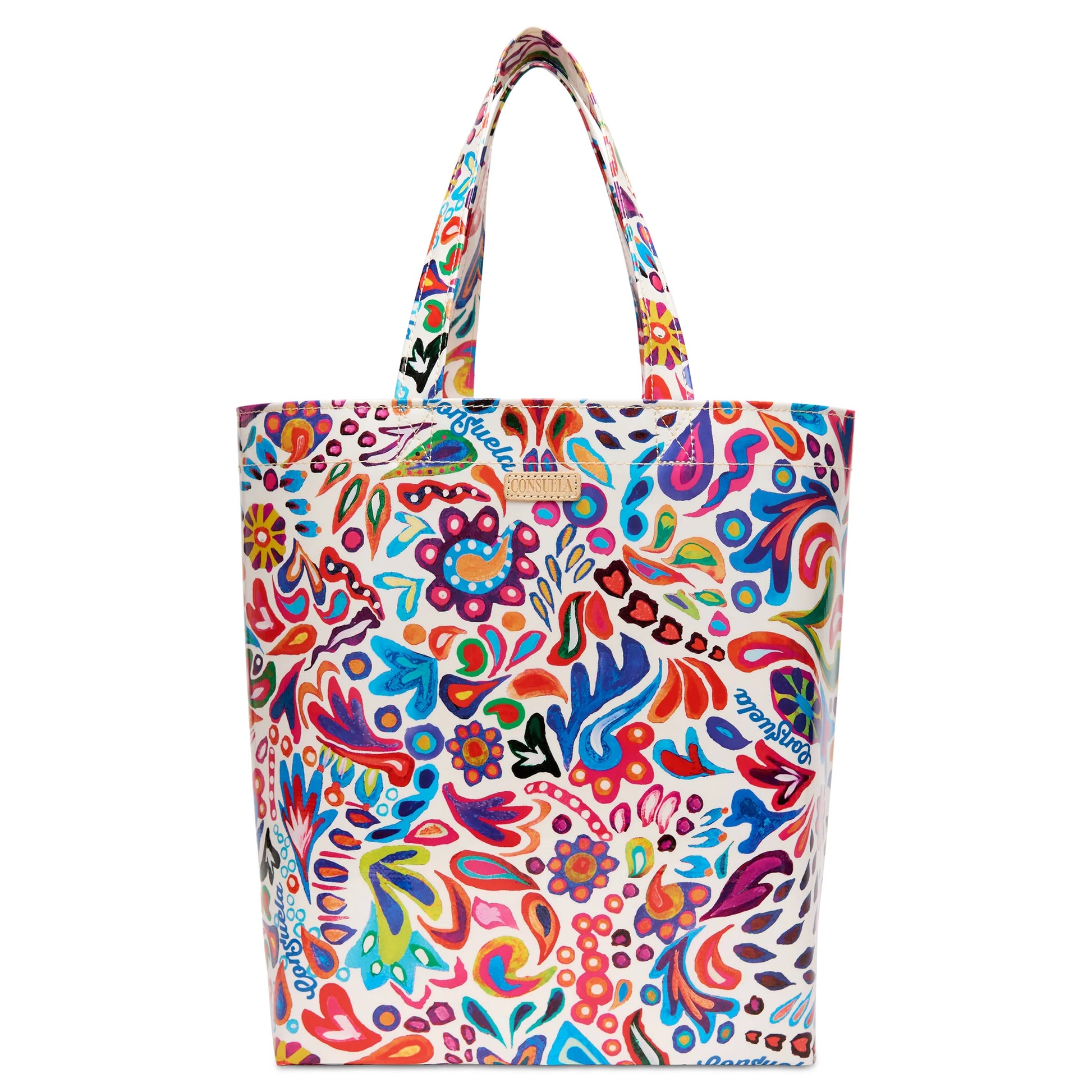Consuela Bianca Grab N Go Basic Bag in vibrant floral pattern; medium-sized wipeable utility tote for everyday use.