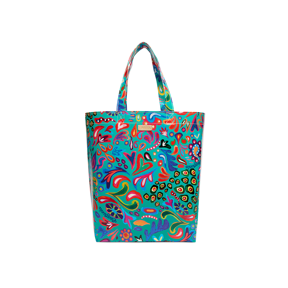 Consuela Tasha Basic Bag featuring a colorful Tasha print wipe-clean exterior.